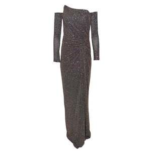 Cult Moda - Faux Sleeve Sparkling Prom Gown - FR 40